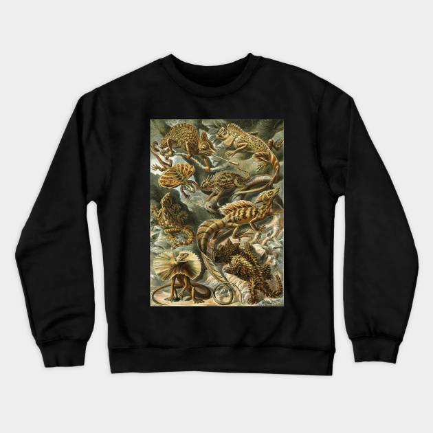 Lacertilia by Ernst Haeckel Crewneck Sweatshirt by MasterpieceCafe